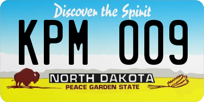 ND license plate KPM009