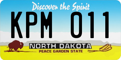 ND license plate KPM011