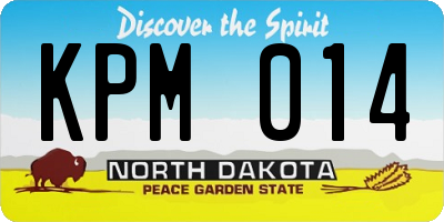 ND license plate KPM014