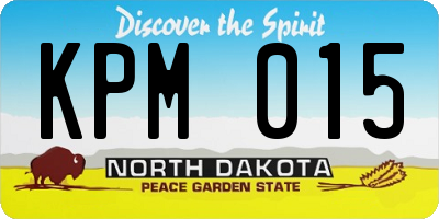 ND license plate KPM015