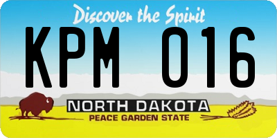 ND license plate KPM016