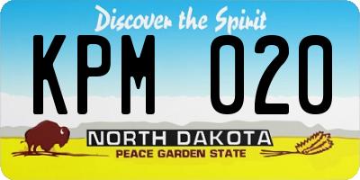 ND license plate KPM020