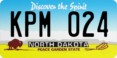 ND license plate KPM024