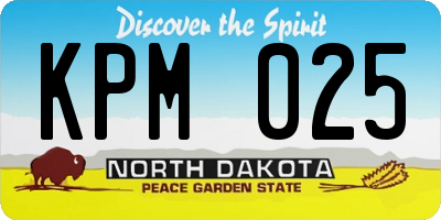 ND license plate KPM025