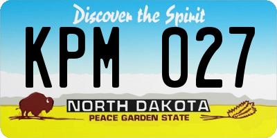 ND license plate KPM027