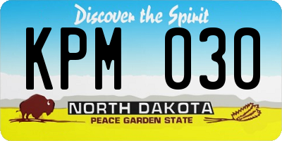 ND license plate KPM030