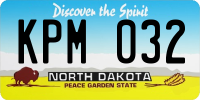 ND license plate KPM032