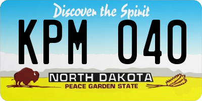 ND license plate KPM040