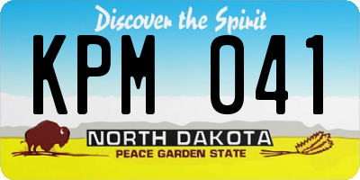 ND license plate KPM041