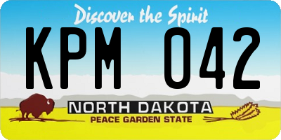 ND license plate KPM042