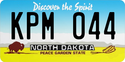 ND license plate KPM044