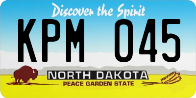 ND license plate KPM045