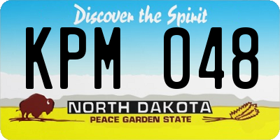 ND license plate KPM048