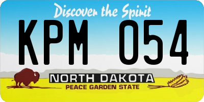ND license plate KPM054