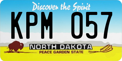 ND license plate KPM057