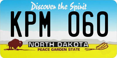 ND license plate KPM060