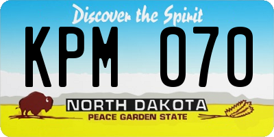 ND license plate KPM070