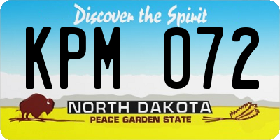 ND license plate KPM072