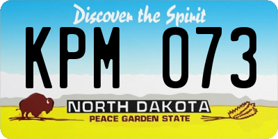 ND license plate KPM073