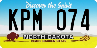 ND license plate KPM074