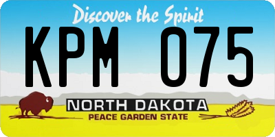 ND license plate KPM075