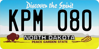ND license plate KPM080