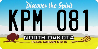 ND license plate KPM081