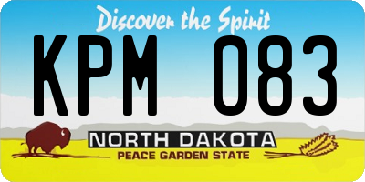 ND license plate KPM083