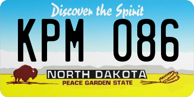 ND license plate KPM086