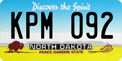ND license plate KPM092