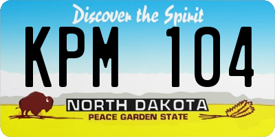 ND license plate KPM104