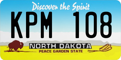 ND license plate KPM108