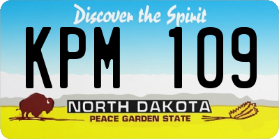 ND license plate KPM109