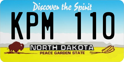 ND license plate KPM110