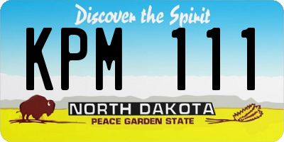 ND license plate KPM111