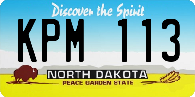 ND license plate KPM113