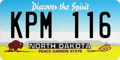 ND license plate KPM116