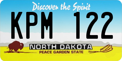 ND license plate KPM122