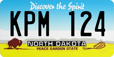 ND license plate KPM124