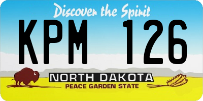 ND license plate KPM126