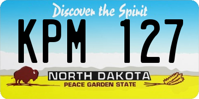 ND license plate KPM127