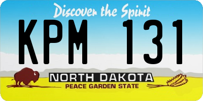 ND license plate KPM131