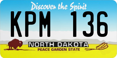 ND license plate KPM136