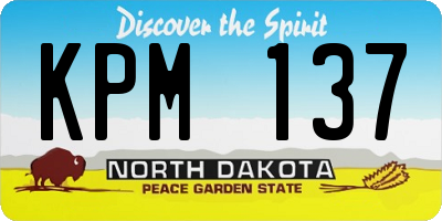 ND license plate KPM137