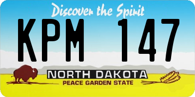 ND license plate KPM147