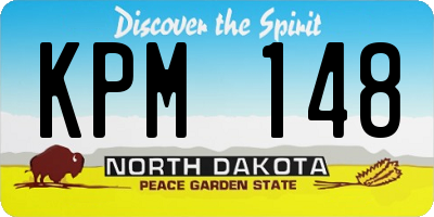 ND license plate KPM148