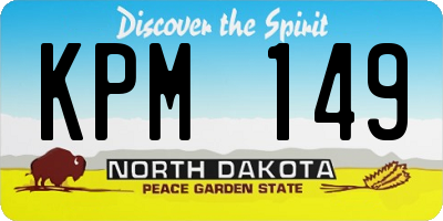 ND license plate KPM149