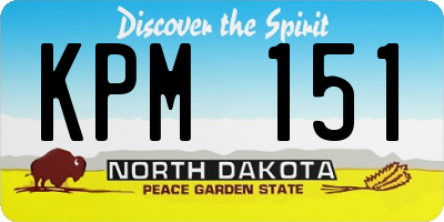 ND license plate KPM151