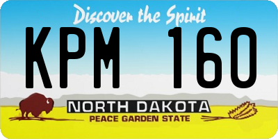 ND license plate KPM160