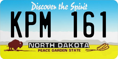 ND license plate KPM161
